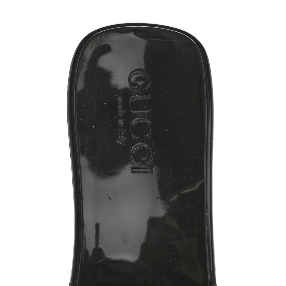 Gucci Rubber Logo Womens Platform 20/60mm Slide Sandals 35 Black Image 7