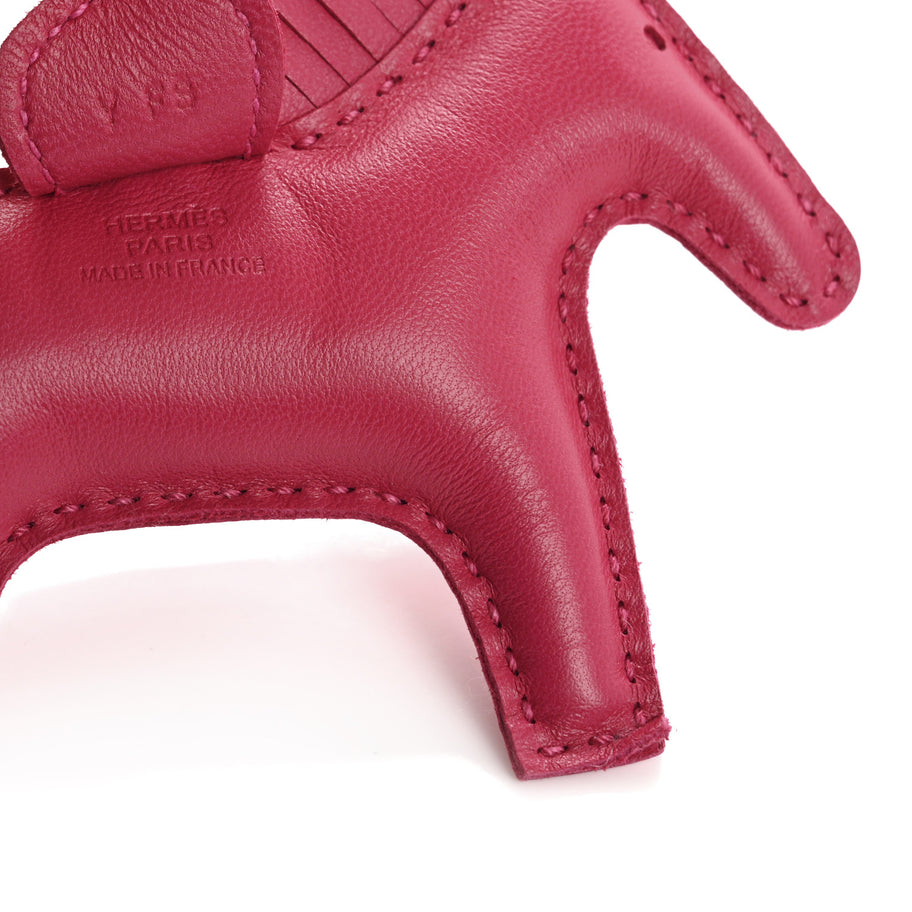 Hermes Milo Lambskin Grigri Rodeo Horse Bag Charm PM Rose Mexico Image 3