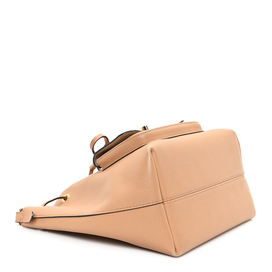 Louis Vuitton Calfskin Lockme Bucket MM Arizona Beige Image 4
