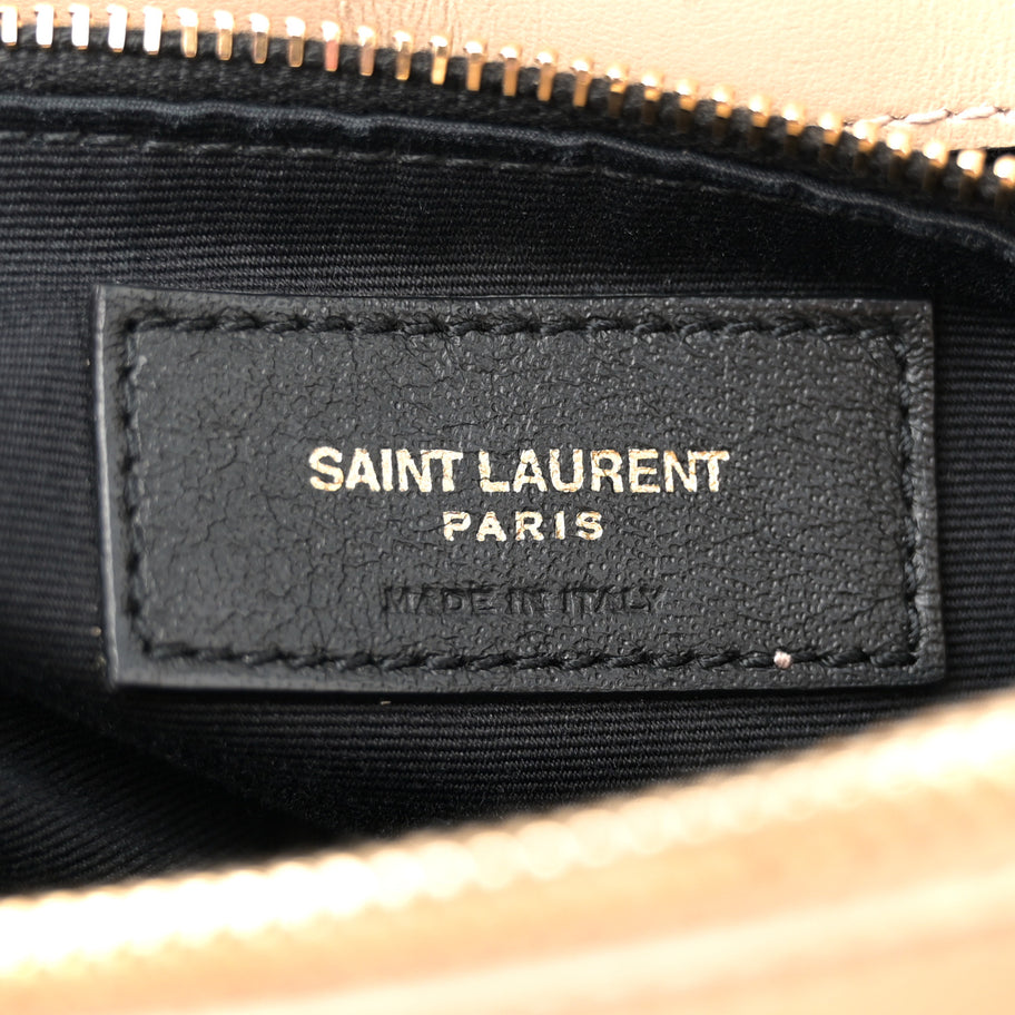 Saint Laurent Calfskin Y Quilted Monogram Medium Loulou Chain Satchel Dark Beige Image 6