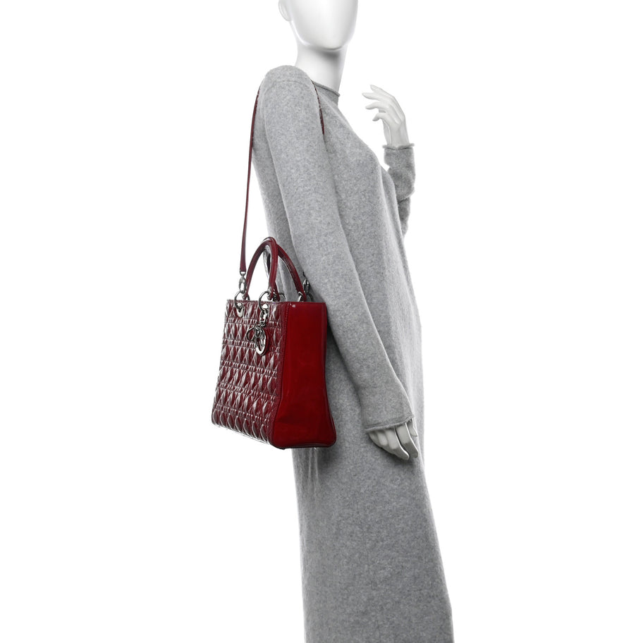 Christian Dior Patent Cannage Large Lady Dior Red Image 2