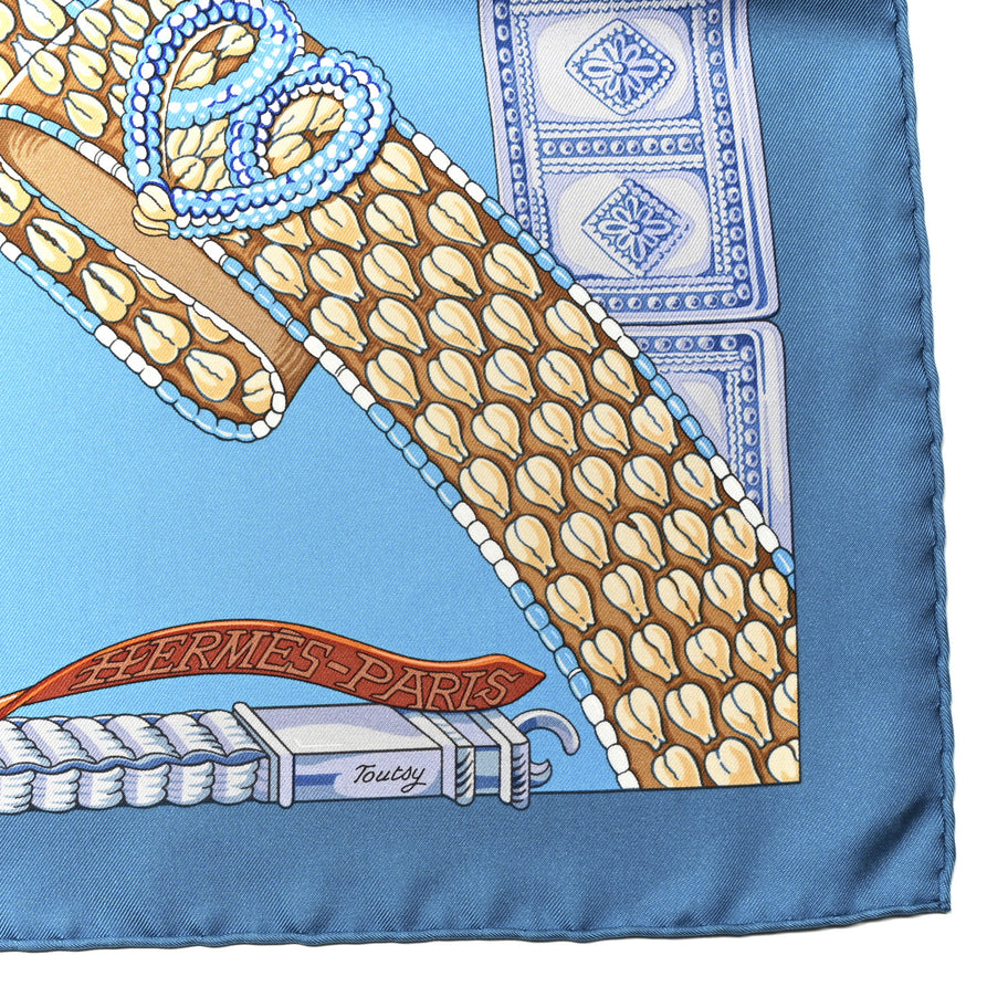 Hermes Silk Ceintures et Liens Scarf 90 Blue Orange Image 2
