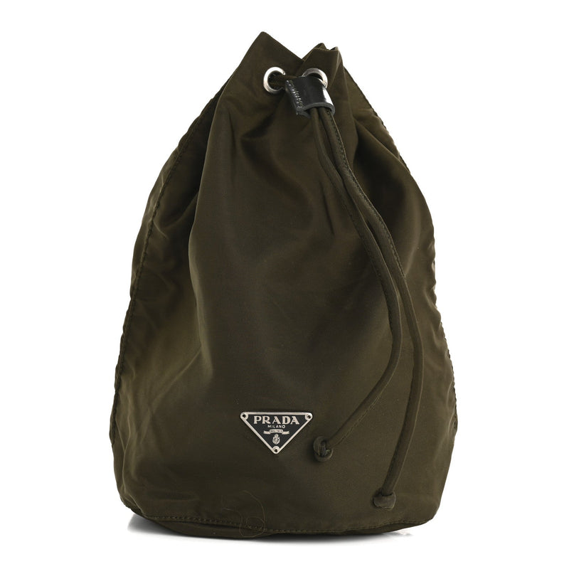 Prada Nylon Vela Drawstring Pouch Bruciato