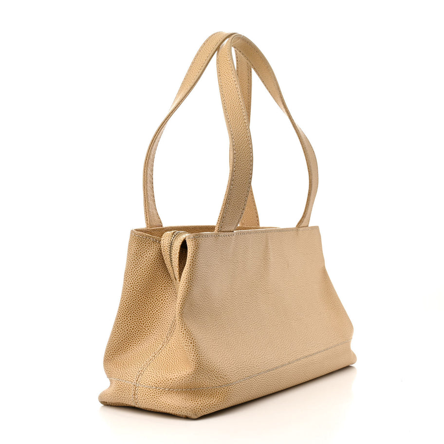 Chanel Caviar CC Shoulder Bag Beige Image 3