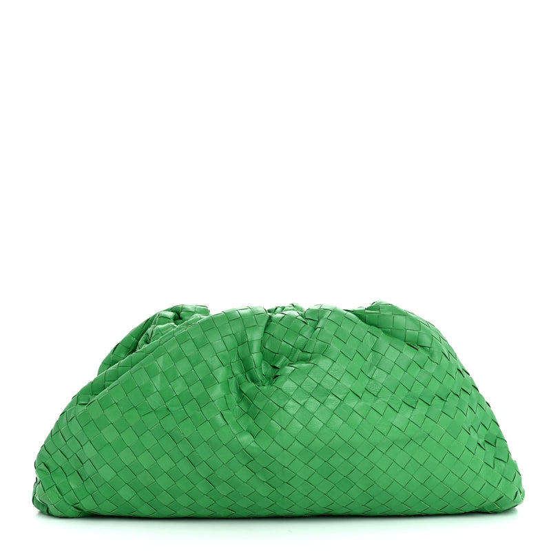  Bottega Veneta Nappa Maxi Intrecciato The Pouch Oversized Clutch Parakeet
