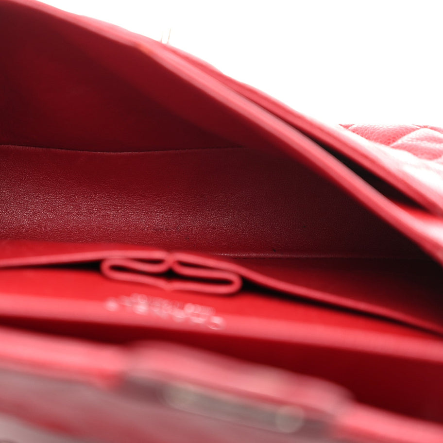 Chanel Caviar Quilted Medium Double Flap Red Image 5