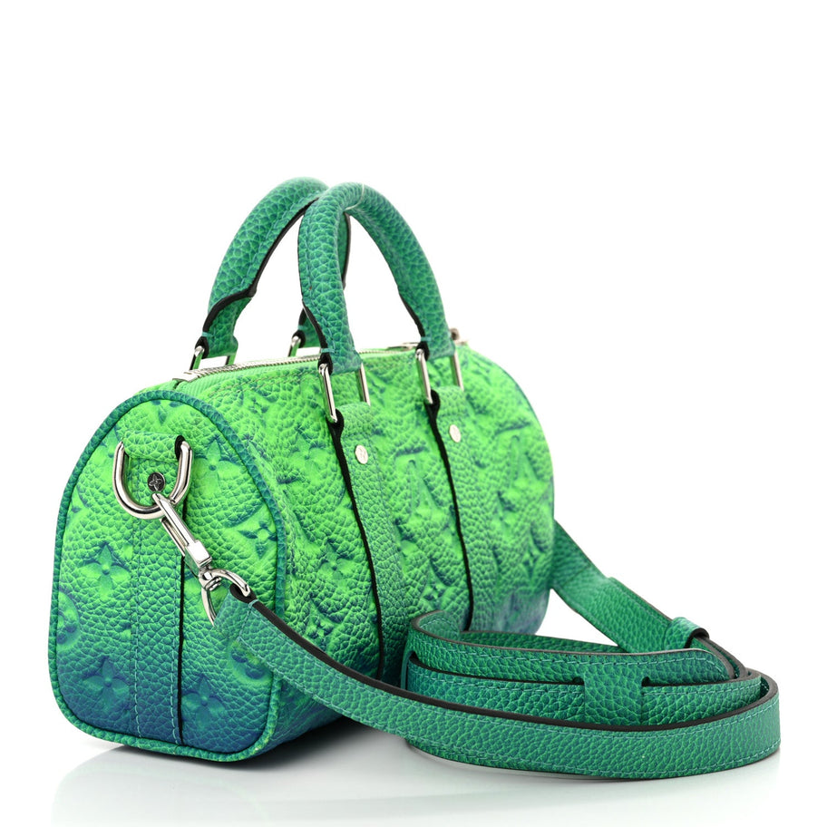 Louis Vuitton Taurillon Illusion Keepall XS Bleu Vert Image 3