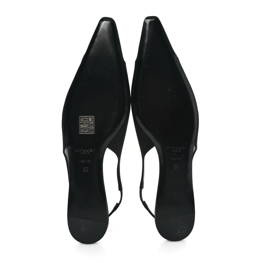 Saint Laurent Raso Nappa Babylone 00 Slingback Flats 38 Black Image 6