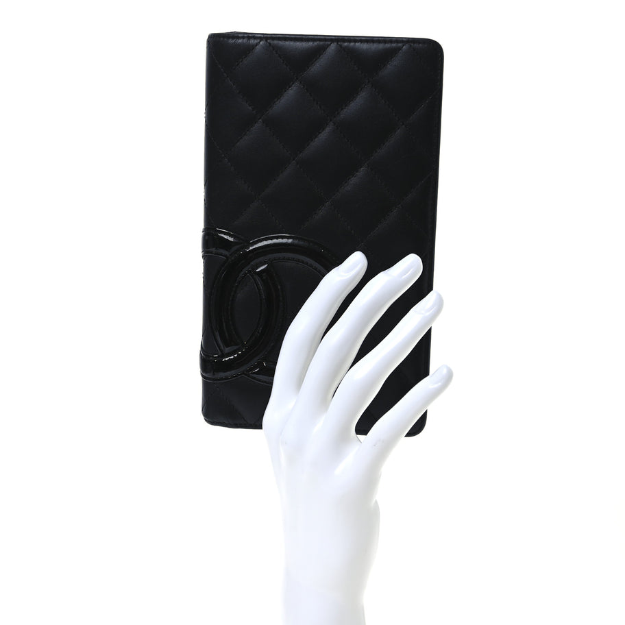 Chanel Calfskin Quilted Cambon Yen Wallet Black Image 2