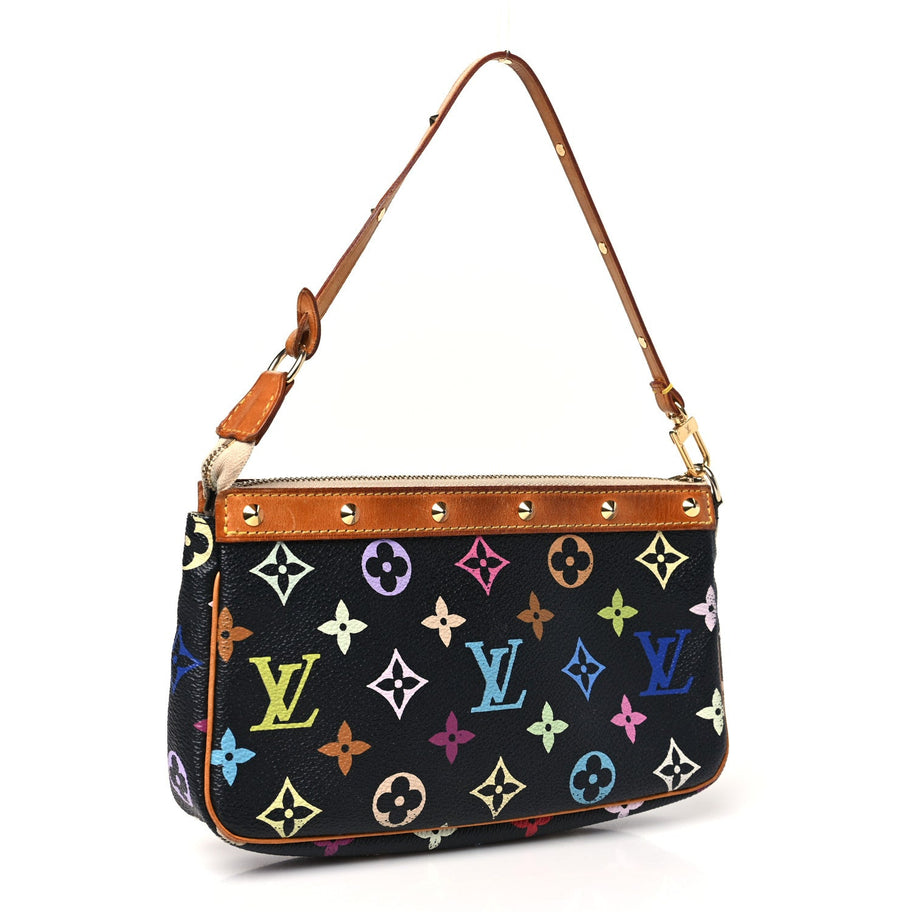 Louis Vuitton Monogram Multicolor Pochette Accessories Black Image 3