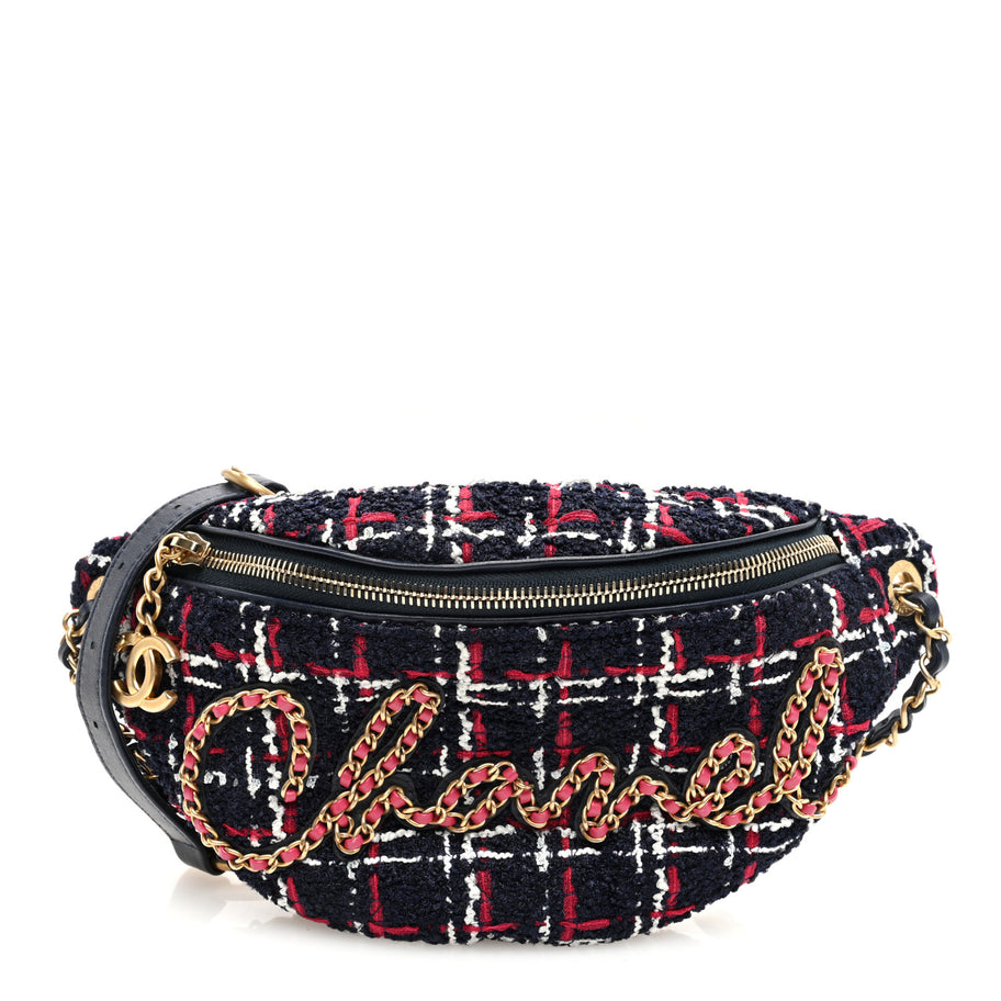 Chanel Tweed Quilted Chain 20s Signe Waist Bag Multicolor Image 1