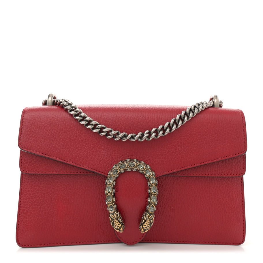 Gucci Dollar Calfskin Swarovski Crystal Small Dionysus Shoulder Bag Hibiscus Red Image 1