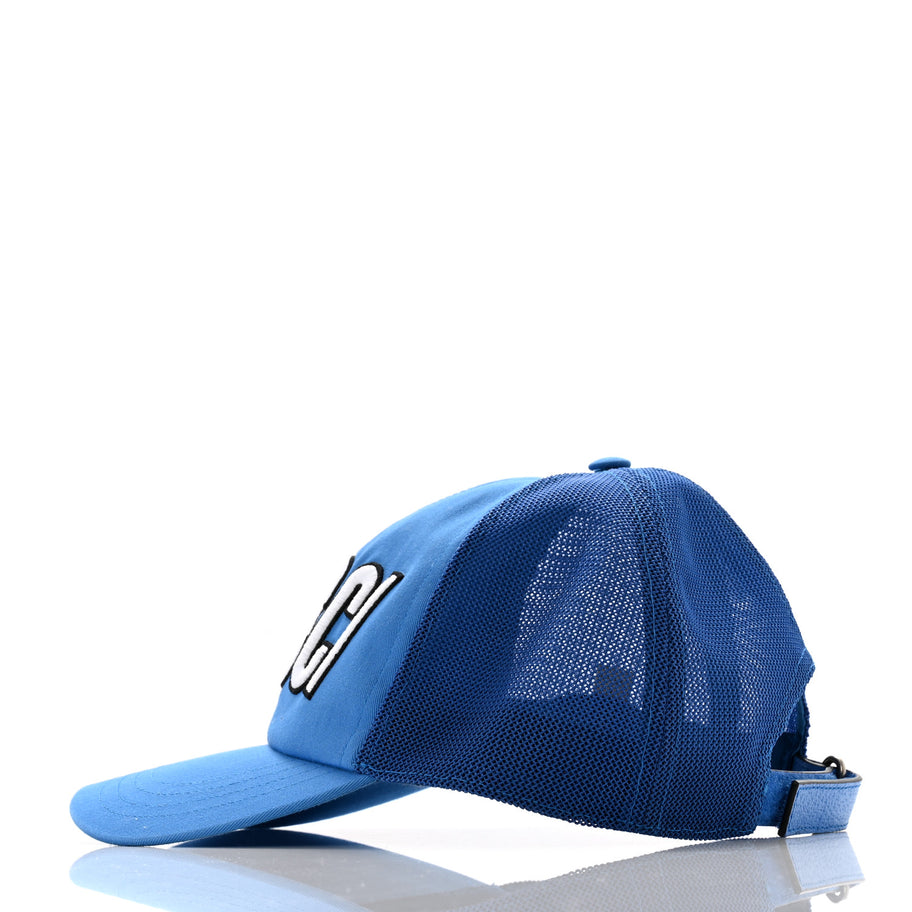 Gucci Cotton Logo Patch Baseball Hat L Blue Image 4