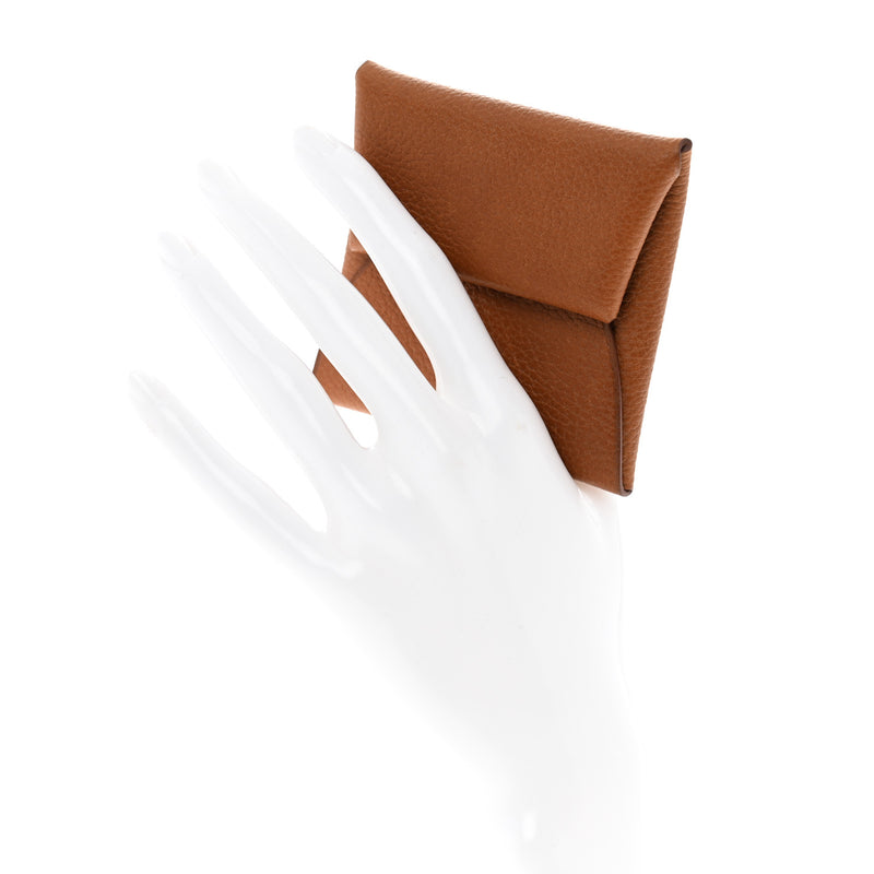  Hermes Barenia Faubourg Bastia Coin Purse Fauve