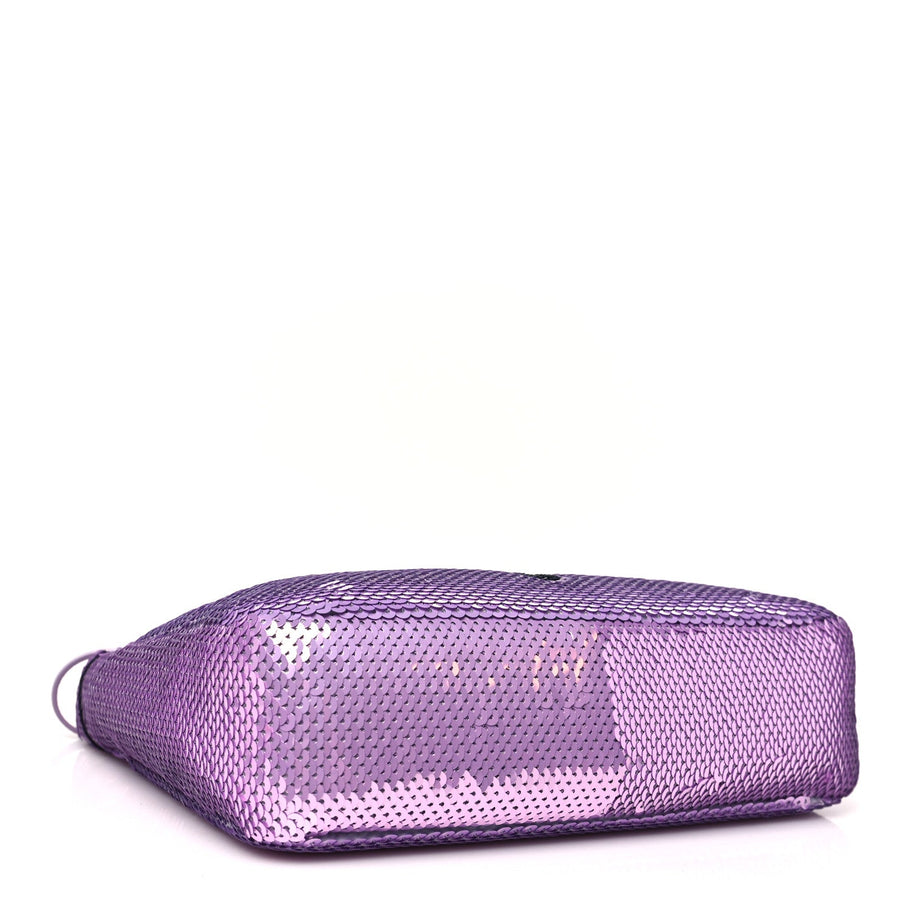 Prada Paillettes Sequin Mini Re-Edition 2000 Bag Lilium Black Image 4