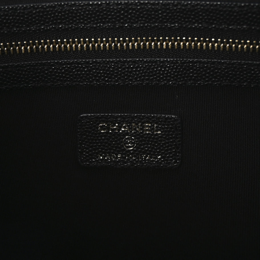 Chanel Caviar Quilted Large Cosmetic Case Black Image 6