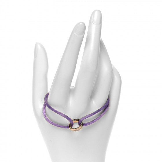 Cartier 18K Pink Yellow White Gold Trinity Adjustable Cord Bracelet Lilac Image 1