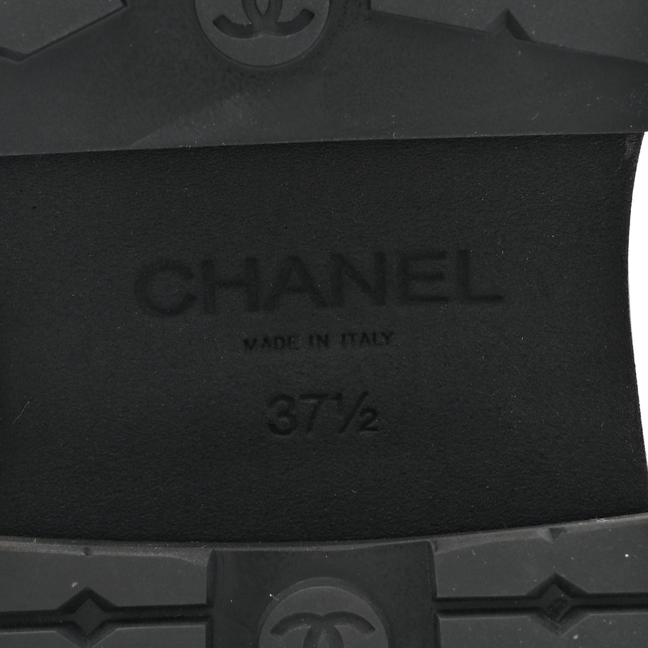 Chanel Calfskin Patent Cap Toe Ankle Boots 37.5 Black Image 7