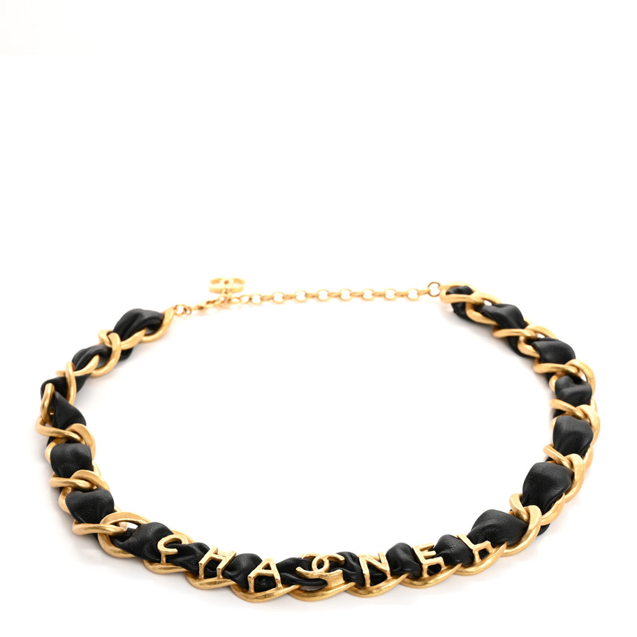 Chanel Calfskin Woven 90s Icon CC Belt 65 Black Image 1