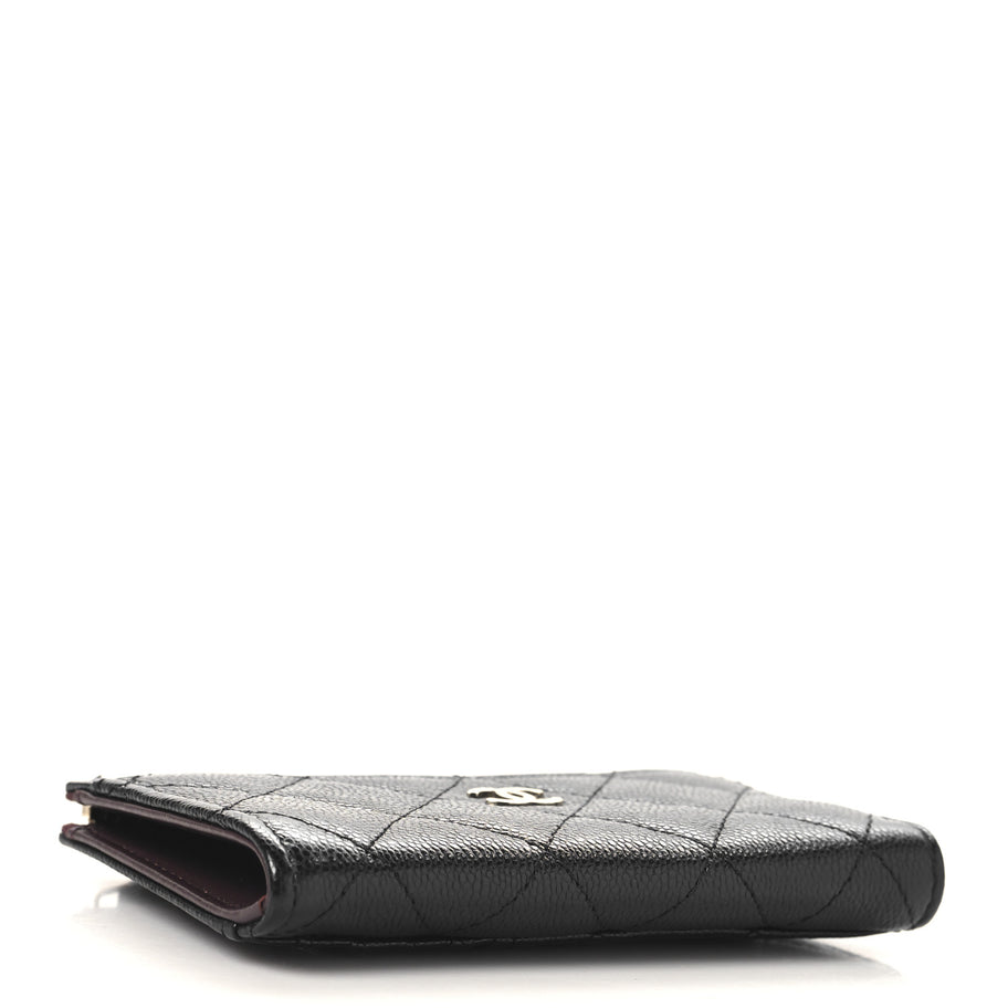 Chanel Caviar Quilted CC Zip Around Card Holder Black Image 4