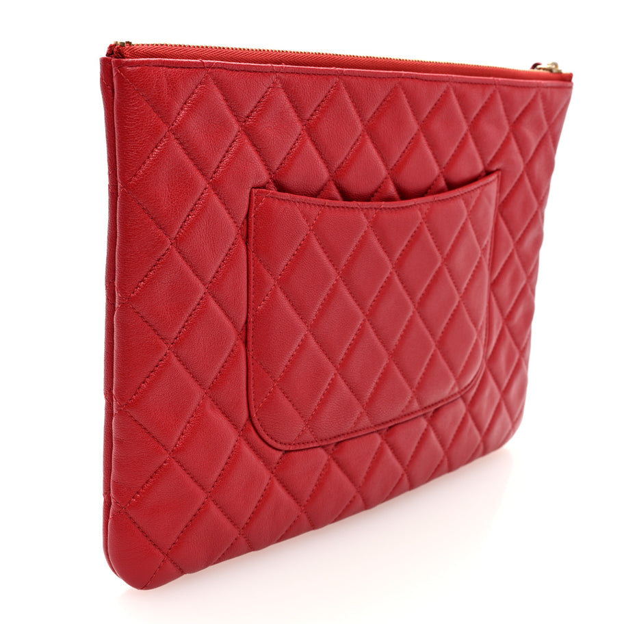 Chanel Lambskin Quilted 19 Medium Cosmetic Case Red Image 3