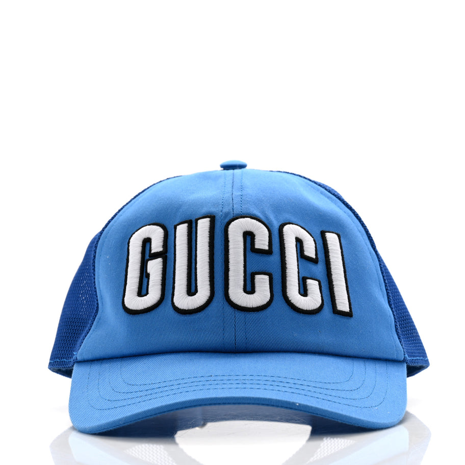 Gucci Cotton Logo Patch Baseball Hat L Blue Image 3