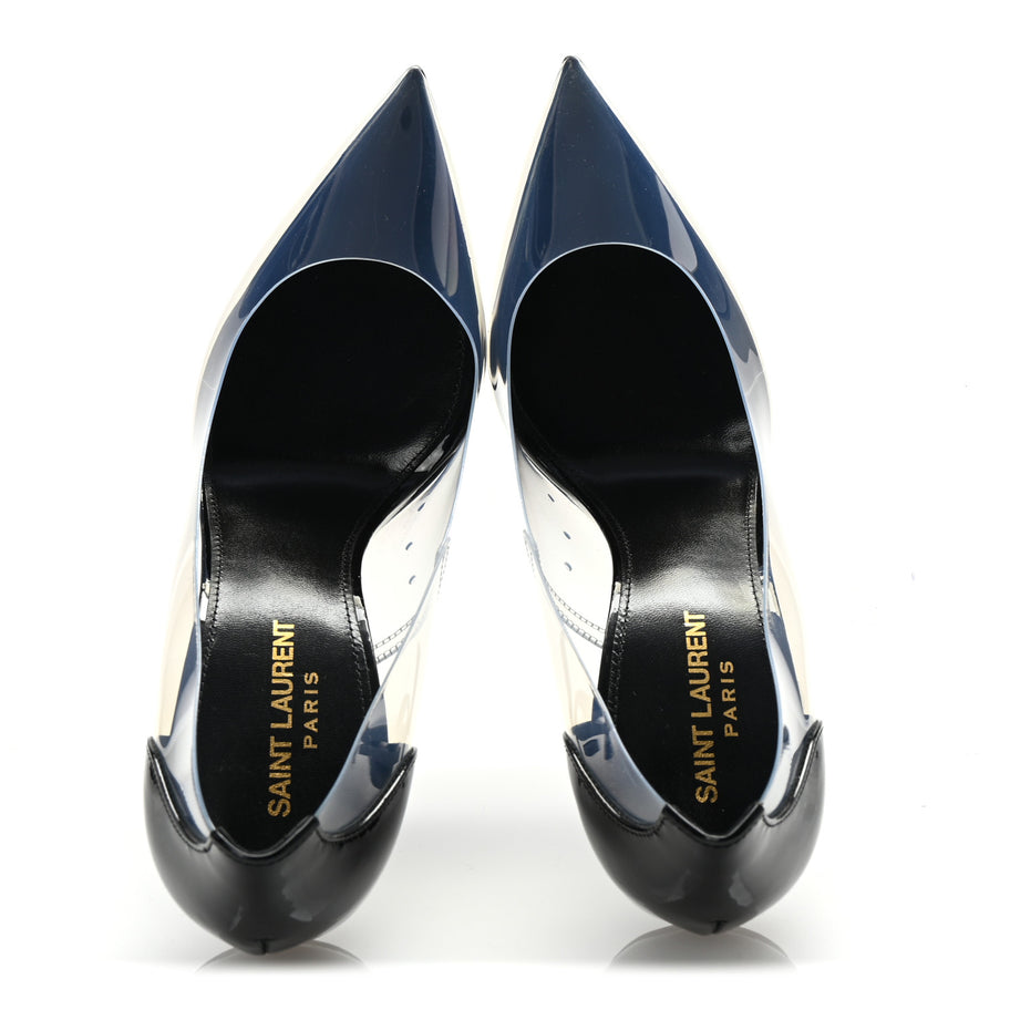 Saint Laurent Patent Calfskin PVC Opyum 110 Pump 39 Black Transparent Image 2