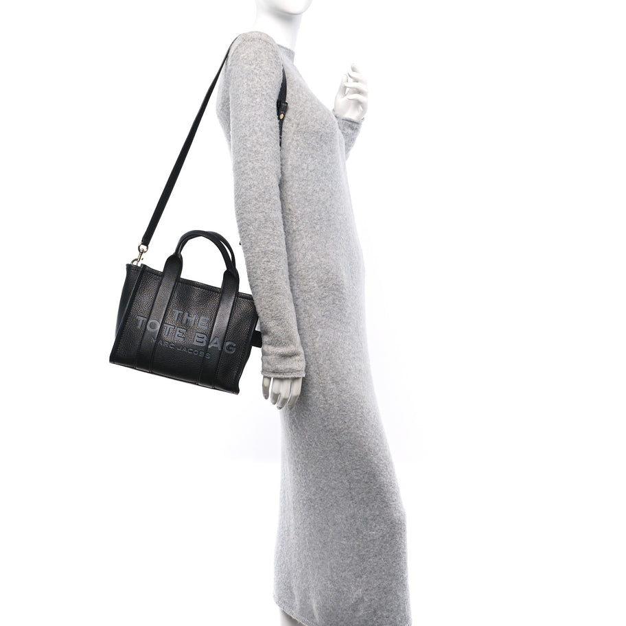 Marc Jacobs Grained Calfskin Small The Tote Bag Black Image 2