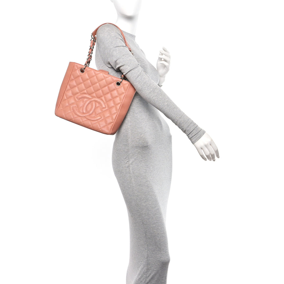 Chanel Caviar Quilted Petit Shopping Tote PST Pink Image 2