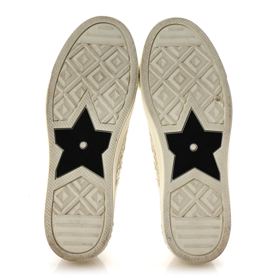 Christian Dior Canvas Embroidered Jardin D'Hiver Womens Walk'N'Dior Low Top Sneakers 40 White Gold Image 6