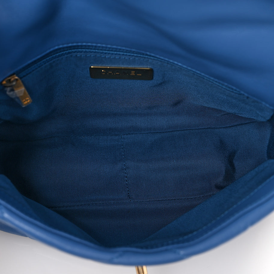 Chanel Lambskin Quilted Medium 19 Flap Blue Image 5