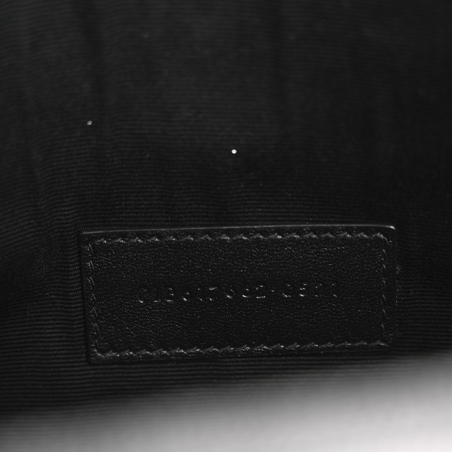 Saint Laurent Grain De Poudre Matelasse Chevron Monogram Envelope Clutch Black Image 7