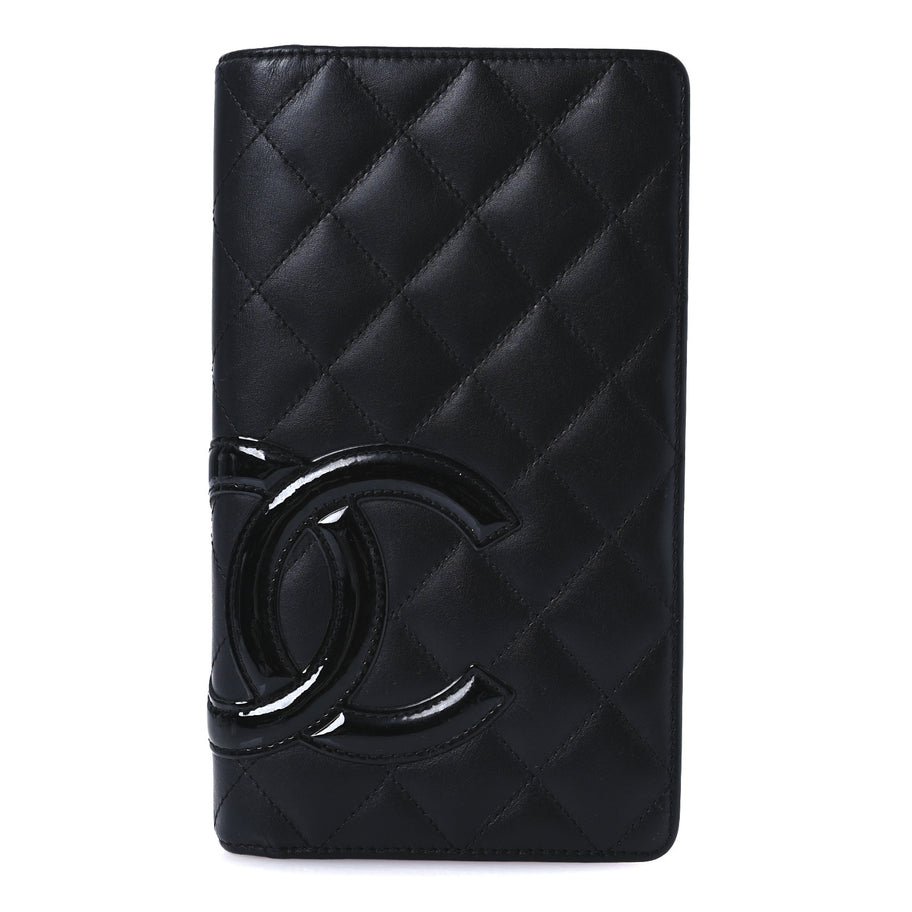 Chanel Calfskin Quilted Cambon Yen Wallet Black Image 1