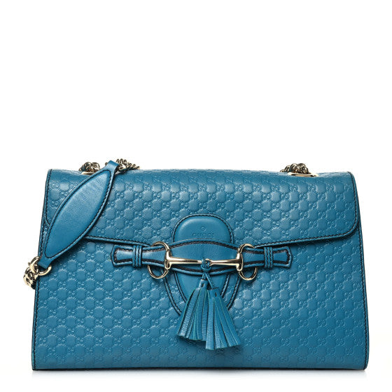 Gucci Soft Microguccissima Medium Emily Chain Shoulder Bag Deep Cobalt Image 1