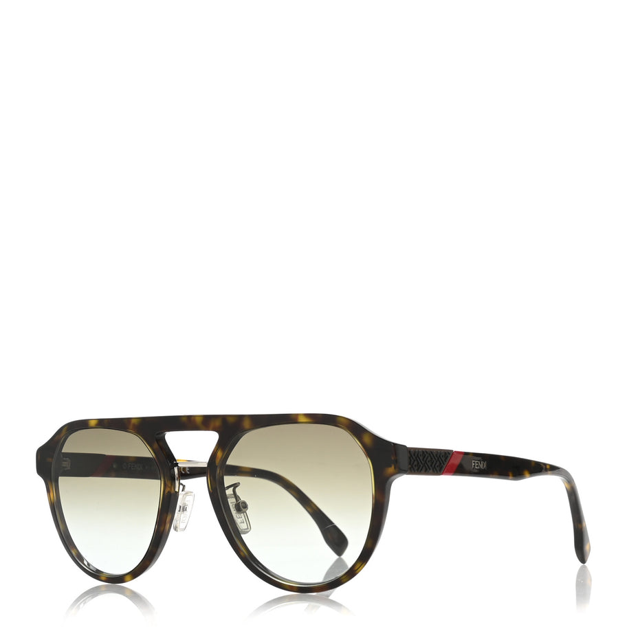 Fendi Acetate Aviator Diagonal Sunglasses FE40003U Havana Image 1