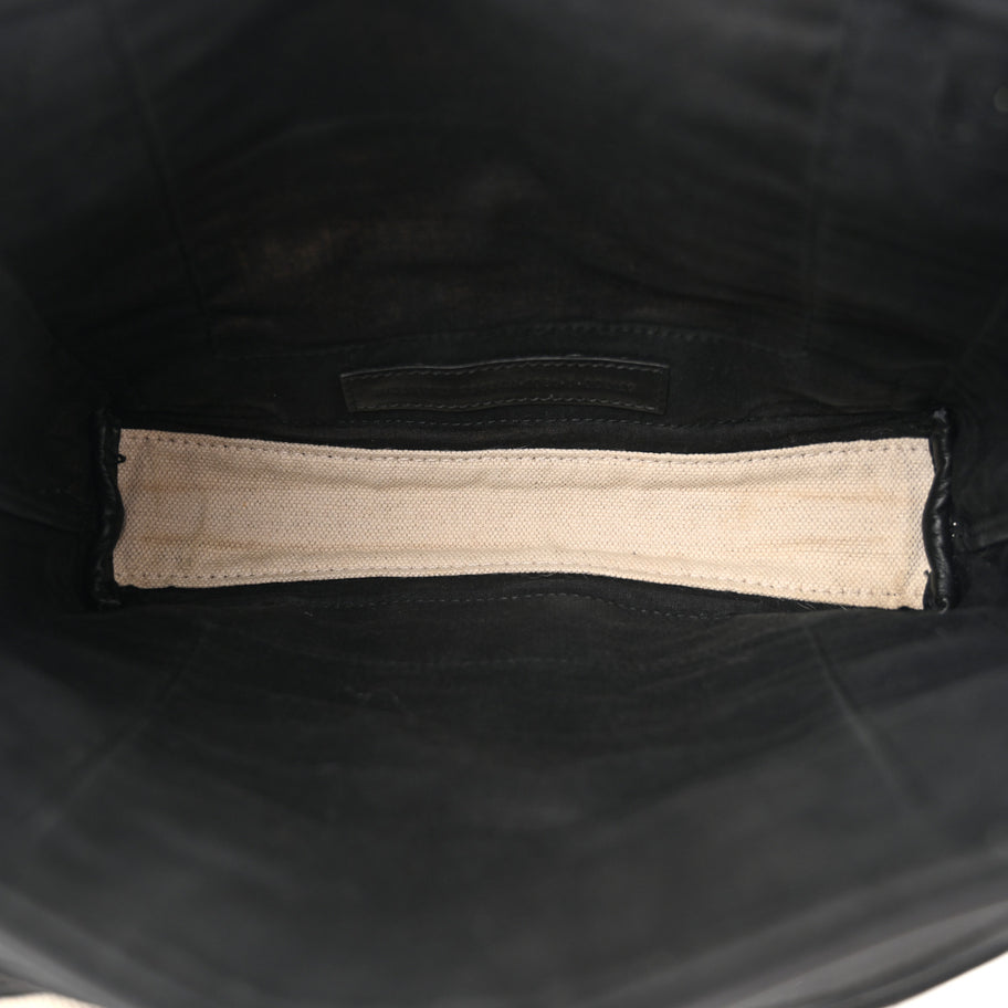 Balenciaga Cotton Canvas Calfskin Navy Cabas XS Natural Black Image 6