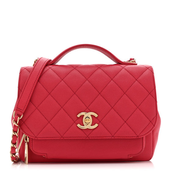  Chanel Caviar Quilted Medium Business Affinity Flap Red