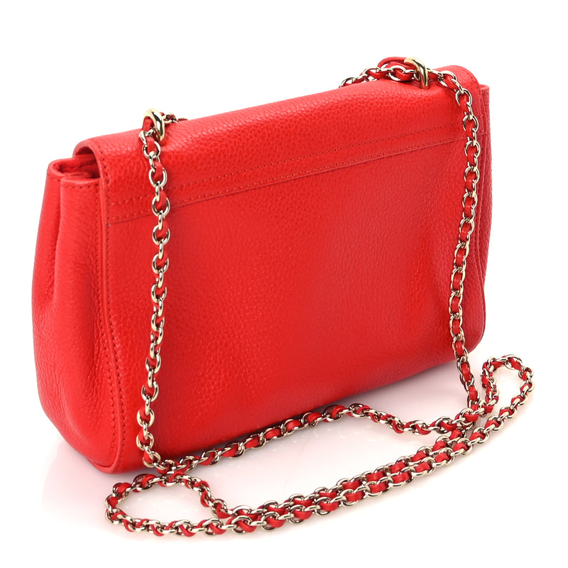  Mulberry Glossy Goatskin Small Lily Flap Red
