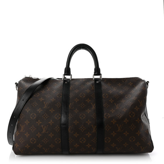 Louis Vuitton Monogram Macassar Keepall Bandouliere 45 Black Image 1