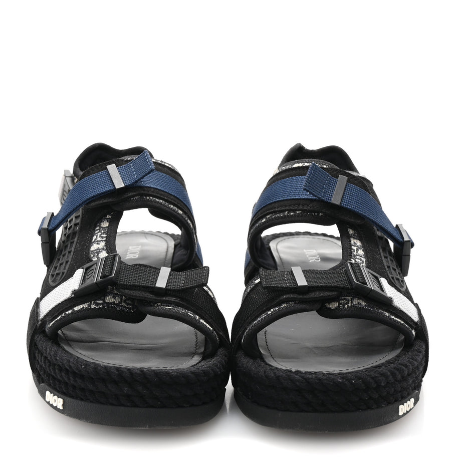 Christian Dior Technical Fabric Oblique Mens Atlas Sandals 44 Black Blue Image 3