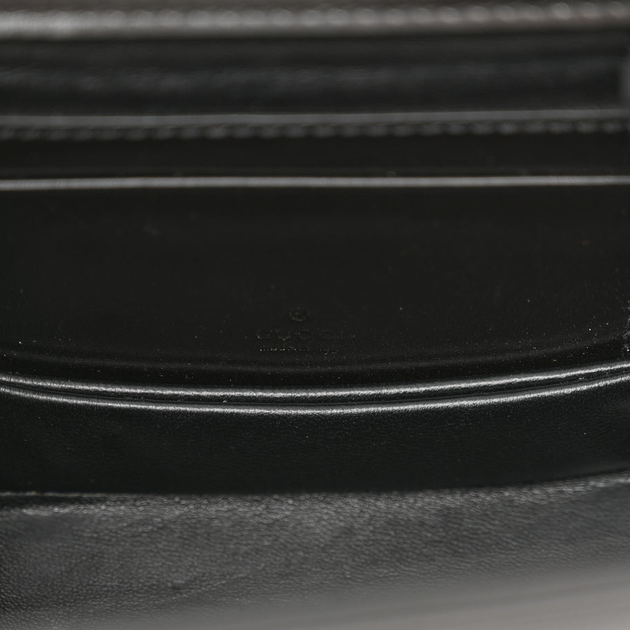 Gucci Boarded Dyana Lux Calfskin Web Monochrome Mini Bamboo 1947 Top Handle Bag Black Image 7