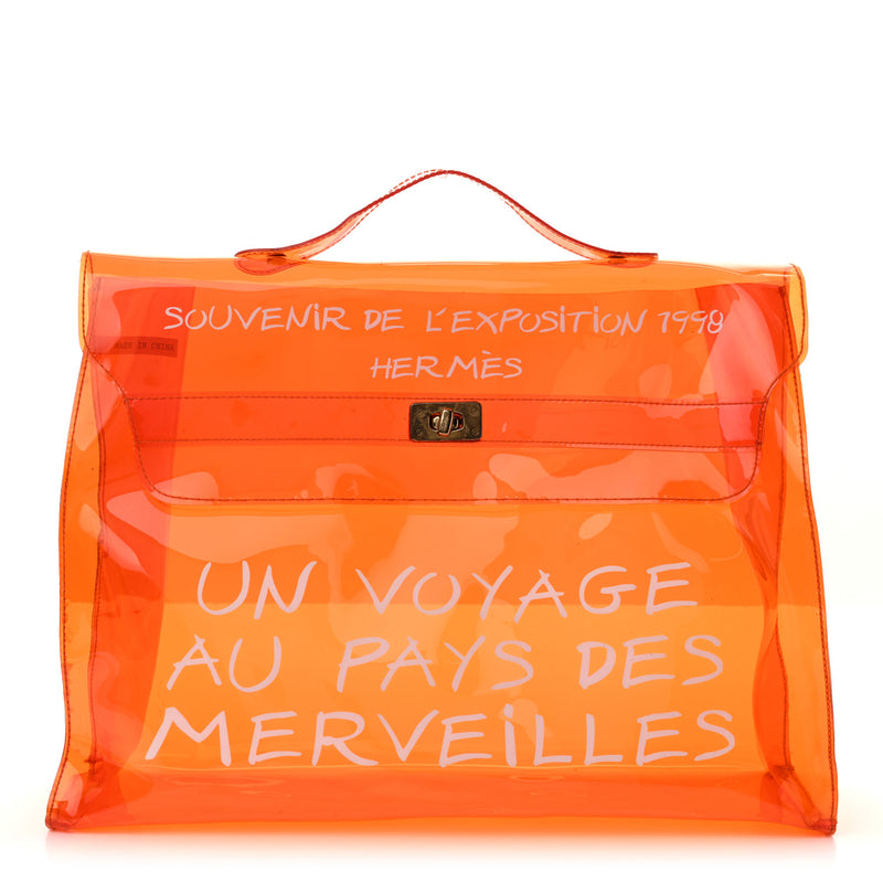  Hermes Vinyl Souvenir De L'Exposition Kelly Orange