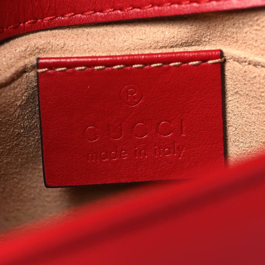 Gucci Calfskin Matelasse Mini GG Marmont Shoulder Bag Hibiscus Red Image 6