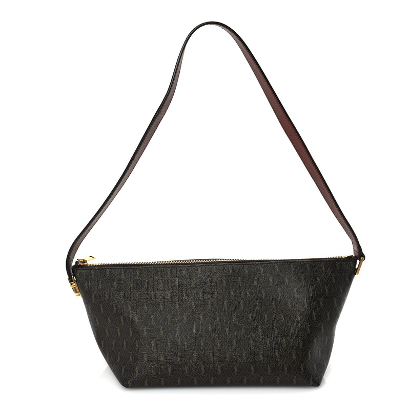  Saint Laurent Canvas Smooth Calfskin Le Monogramme Crossbody Bag Chestnut