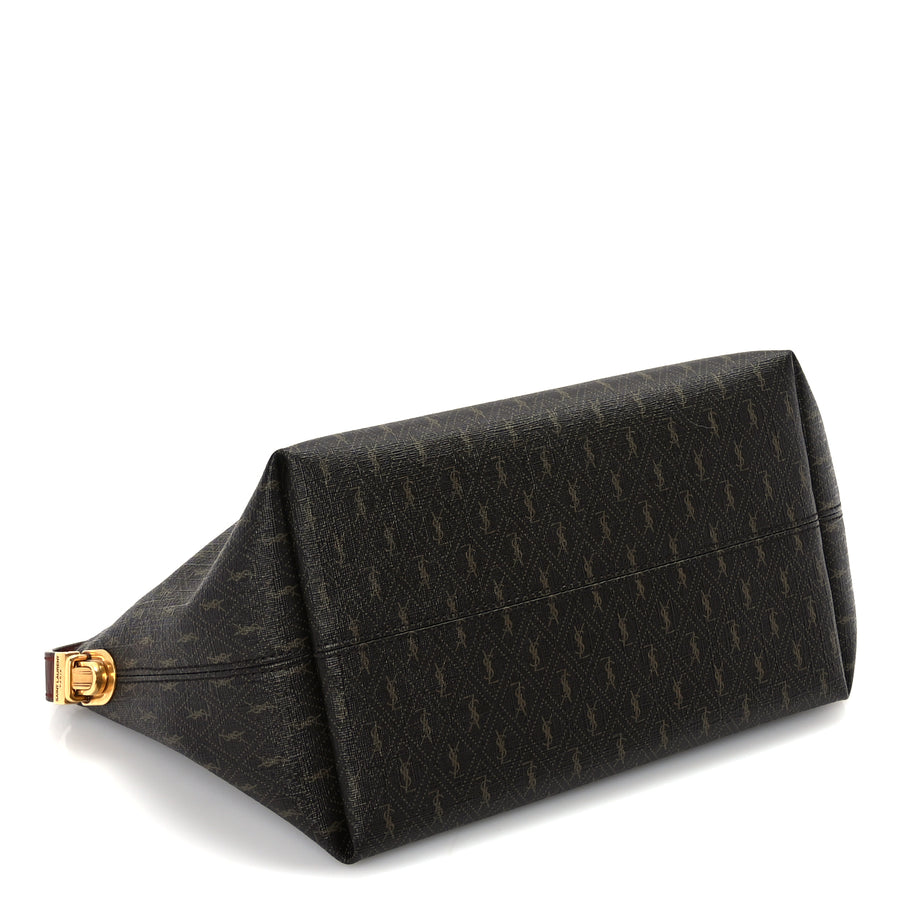 Saint Laurent Canvas Smooth Calfskin Le Monogramme Crossbody Bag Chestnut Image 3