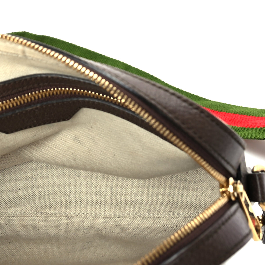 Gucci Monogram Jumbo GG Textured Dollar Calfskin Web Messenger Shoulder Bag Camel Ebony New Acero Image 4