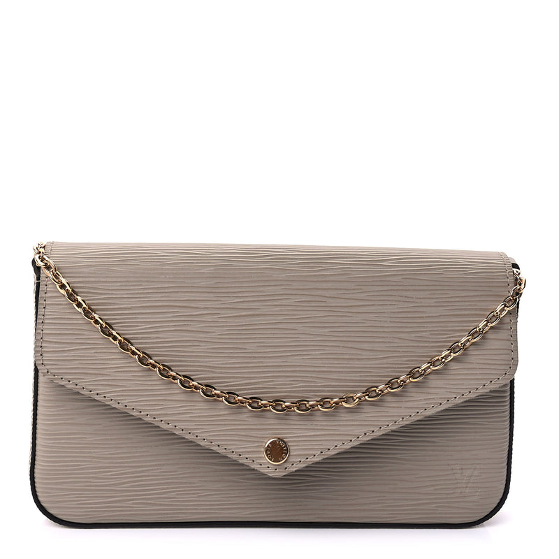  Louis Vuitton Epi Felicie Pochette Chain Wallet Galet