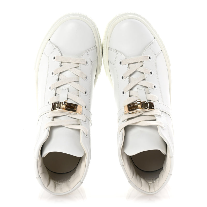  Hermes Calfskin Daydream Sneakers 38.5 White