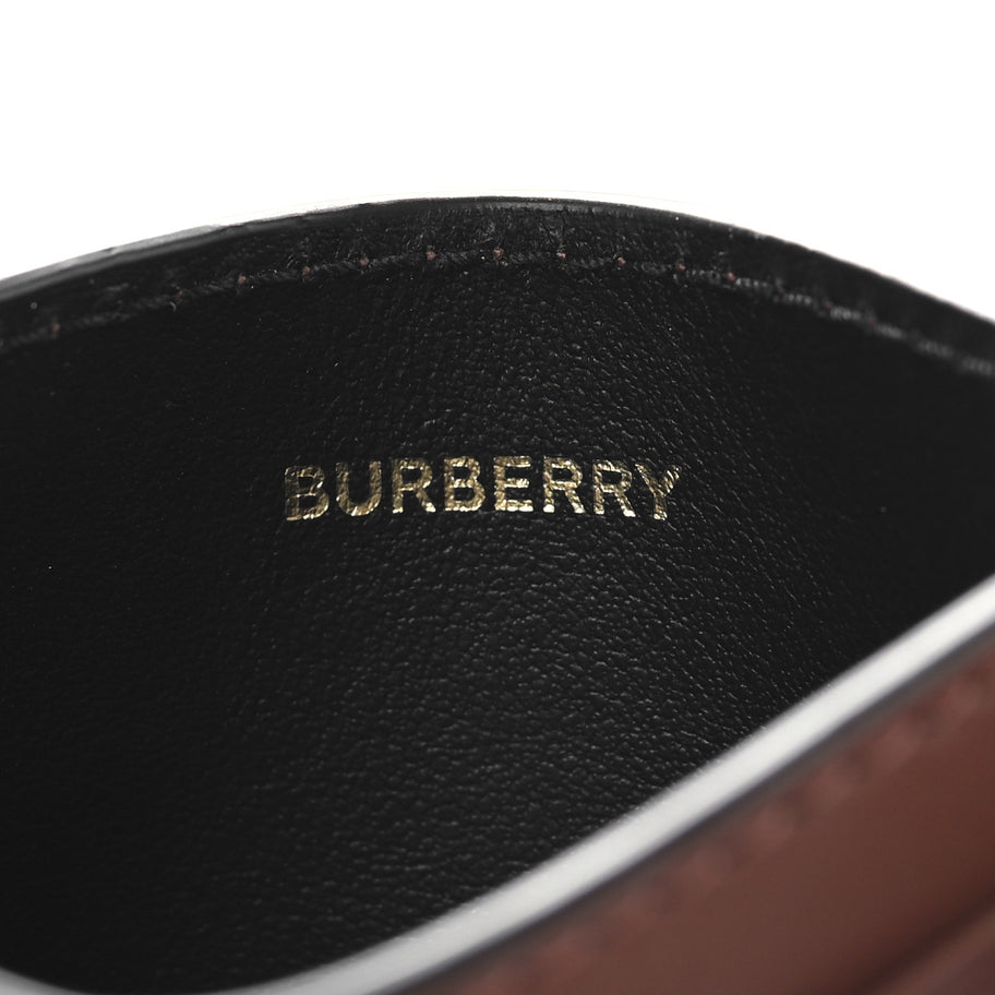 Burberry E-Canvas Calfskin Sandon Check Card Case Dark Birch Image 6