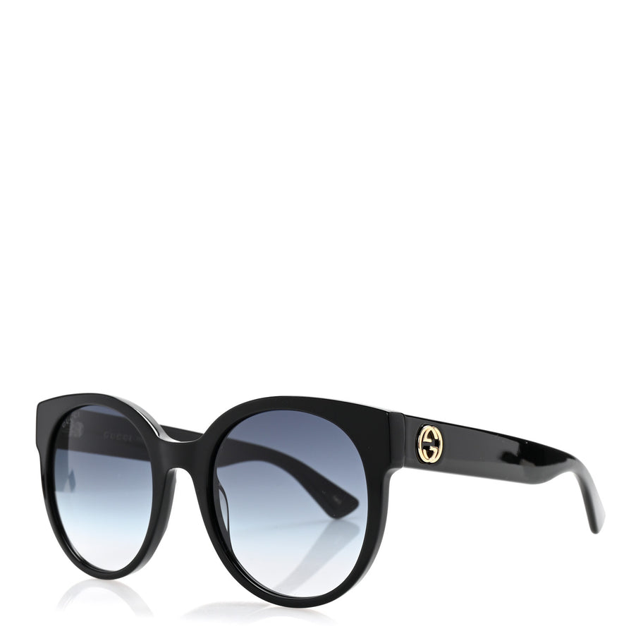 Gucci Acetate Round Sunglasses GG0035SN Black Image 1